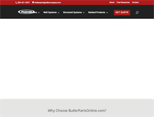 Tablet Screenshot of butlerpartsonline.com